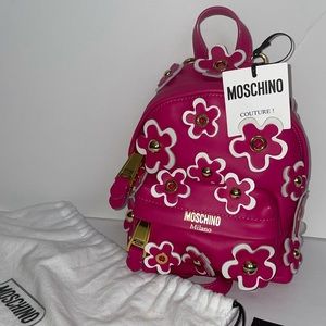 NWT Moschino Floral Vegan Leather Backpack